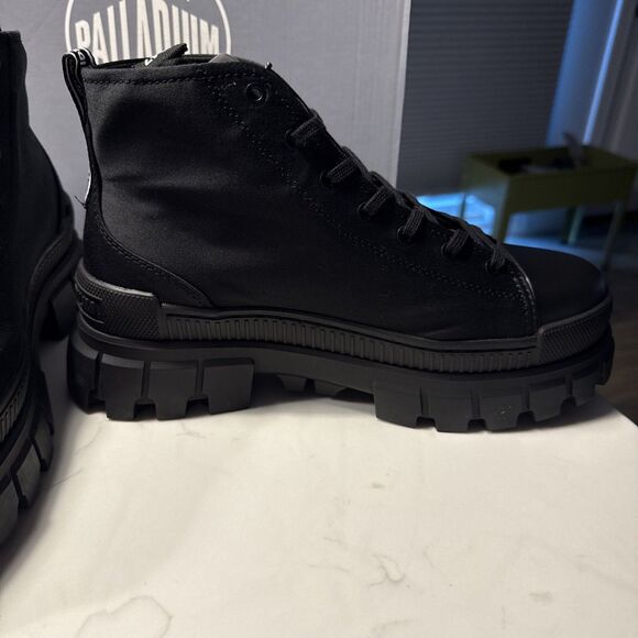 Palladium Revolt Hi TX Black Women’s US 10M Platform Boots - Picture 8 of 12